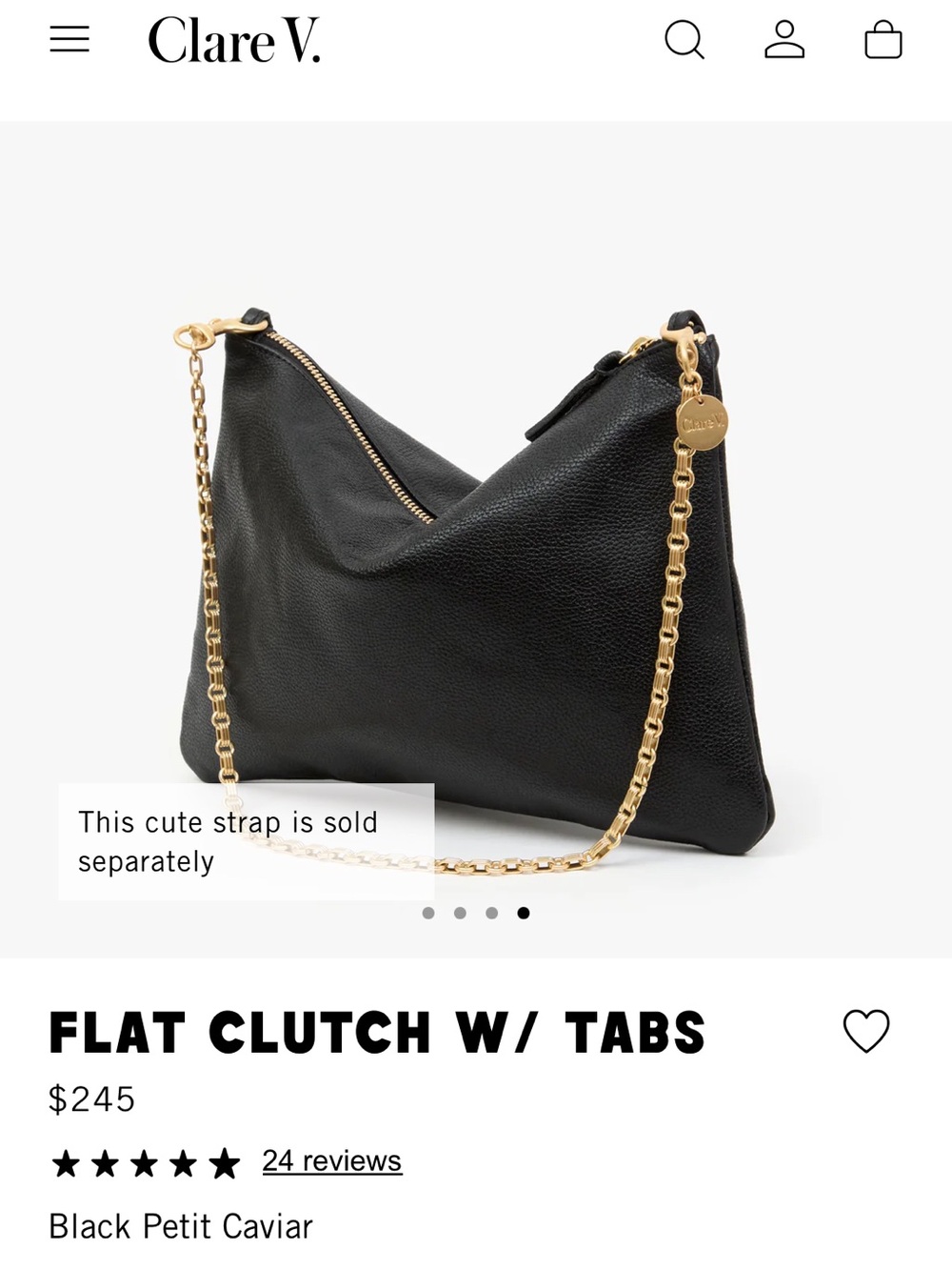 Clare V — Flat Clutch W/ Tabs — Petit Caviar - Picture 4 of 15